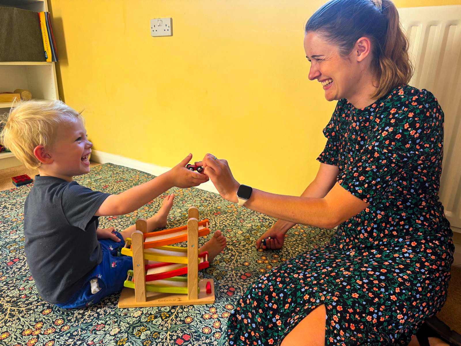 Alice Blackburn working with a child.